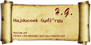 Hajducsek György névjegykártya