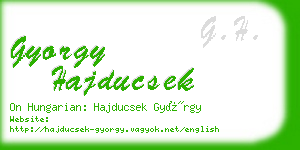 gyorgy hajducsek business card